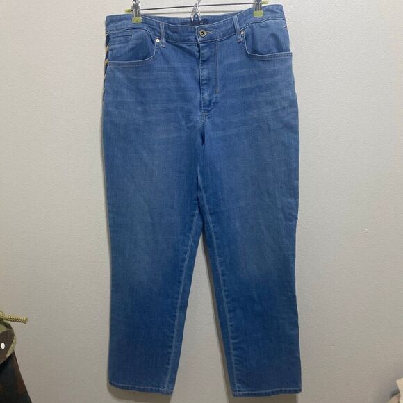 Tommy Hilfiger Side Stripe Boyfriend Jeans Size 12 - Picture 2 of 11